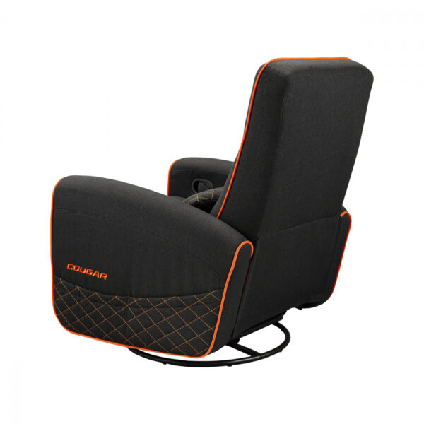 SOFA COUGAR FIDOM BLACK ORANGE TIPO LINO ACOLCHADO RECLINABLE 150KG - Imagen 8