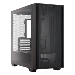GABINETE ASUS (A21 ASU CASE/BLK) NEGRO, VIDRIO TEMPLADO Y MALLA,SOPORTA BTF, MT, S/FUENTE