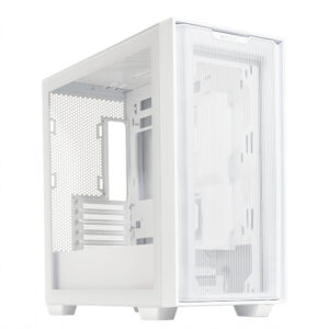 GABINETE ASUS (A21 ASUS CASE/WHT) BLANCO, VIDRIO TEMPLADO Y MALLA,SOPORTA BTF, MT, S/FUENTE
