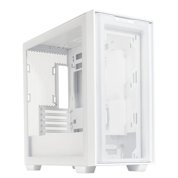GABINETE ASUS (A21 ASUS CASE/WHT) BLANCO, VIDRIO TEMPLADO Y MALLA,SOPORTA BTF, MT, S/FUENTE