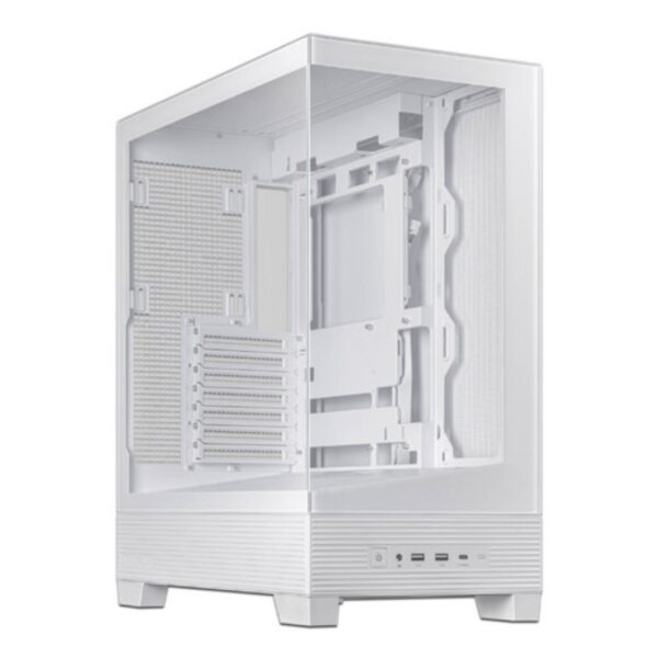 GABINETE ASUS (A31/WT/TG/NO FAN//) BLANCO, VIDRIO TEMPLADO,SOPORTA BTF, MT, S/FUENTE