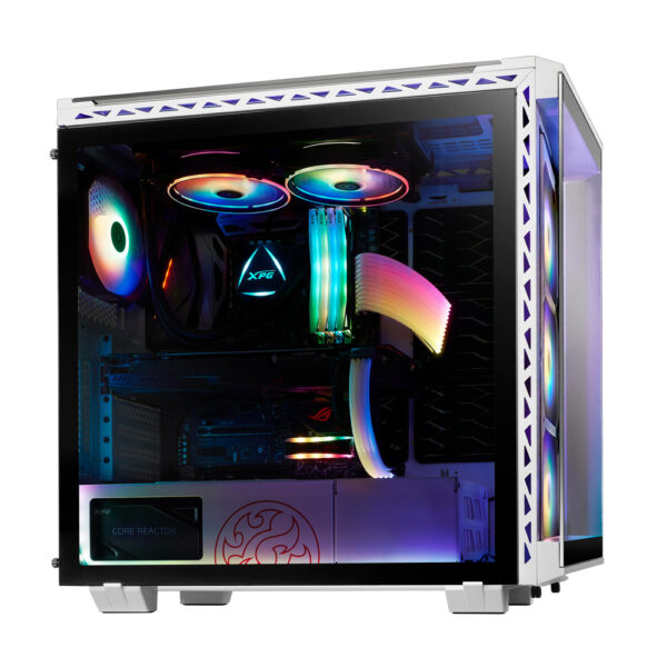 GABINETE GAMER ADATA XPG BATTLECRUISER MEDIA TORRE CRISTAL TEMPLADO TIPO C GEN1X1 2USB3.0 BLANCO BAT - Imagen 2
