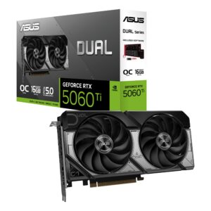 TARJETA DE VIDEO ASUS (DUAL-RTX5060TI-O16G) 128BIT, PCI-5.0, HDMI,3*DP, 2 FAN