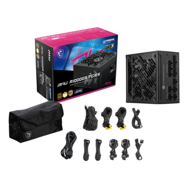 FUENTE DE PODER MSI (MPG A1000GS PCIE5)1000W, PCI 5, FULL MODULAR, 80 PLUS GOLD, PFC ACTIVO, ATX 3.1 - Imagen 4