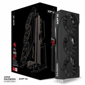TARJETA DE VIDEO XFX (RX-96TS316B7) SWIFT RX9060XT OC,16GB GDDR6,1900MHZ,2*DP,HDMI,3*FAN,NEGRO