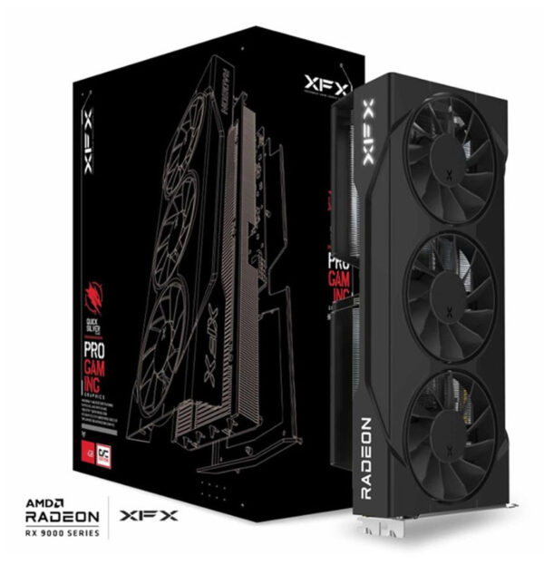TARJETA DE VIDEO XFX (RX-96TS316B7) SWIFT RX9060XT OC,16GB GDDR6,1900MHZ,2*DP,HDMI,3*FAN,NEGRO