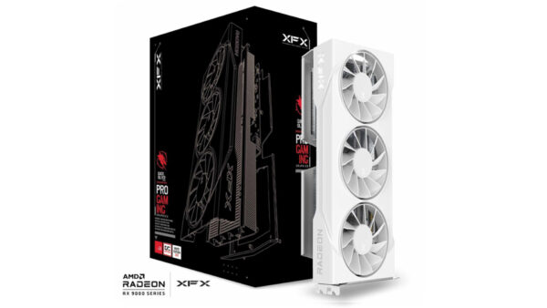TARJETA DE VIDEO XFX (RX-96TS316W7) SWIFT RX9060XT OC,16GB GDDR6,1900MHZ,2*DP,HDMI,3*FAN,BLANCA