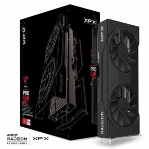 TARJETA DE VIDEO XFX (RX-96TSW8GBQ) SWIFT RX9060XT OC,8GB GDDR6,1900MHZ,2*DP,HDMI,2*FAN,NEGRO