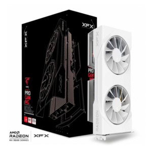 TARJETA DE VIDEO XFX (RX-96TSW8GWQ) SWIFT RX9060XT OC,8GB GDDR6,1900MHZ,2*DP,HDMI,2*FAN,BLANCA