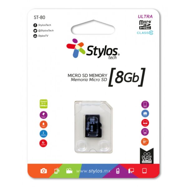 MEMORIA MICRO SD STYLOS (STMSDS1B) 8GB, CLASE 10 SIN ADAPTADOR - Imagen 4