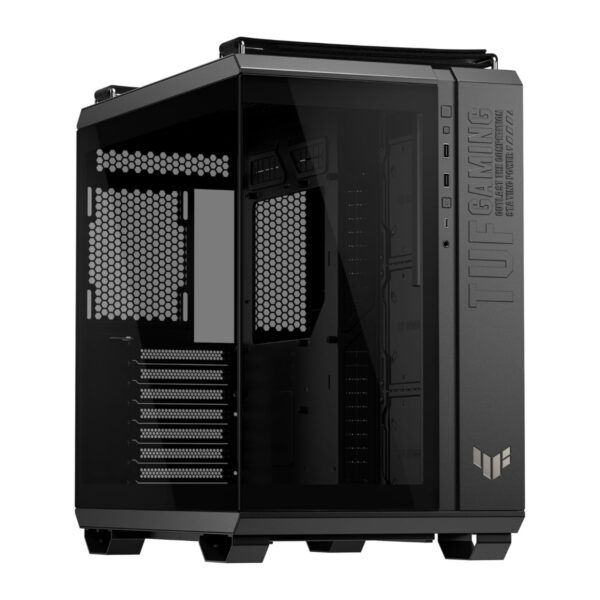 GABINETE ASUS (TUF GAMING GT502 / HORIZON BLACK) NEGRO MEDIA TORRE,SIN FAN,VIDRIO TEMPLADO FRONTAL Y LATERAL,NO PSU