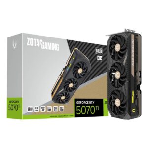 TARJETA DE VIDEO ZOTAC (ZT-B50710J-10P) RTX 5070TI SOLID OC 16GB GDDR7,2482 MHZ,PCIE 5,3*DP,3*FAN