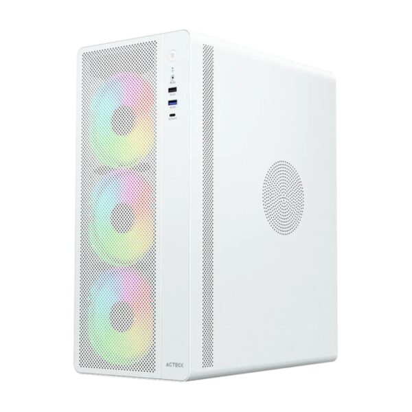 GABINETE ACTECK (AC-941716) ESSEN PRO XGM767, ATX, 1*USB 3.1, 1 USB 3.0, PANEL CRISTAL, BLANCO - Imagen 2