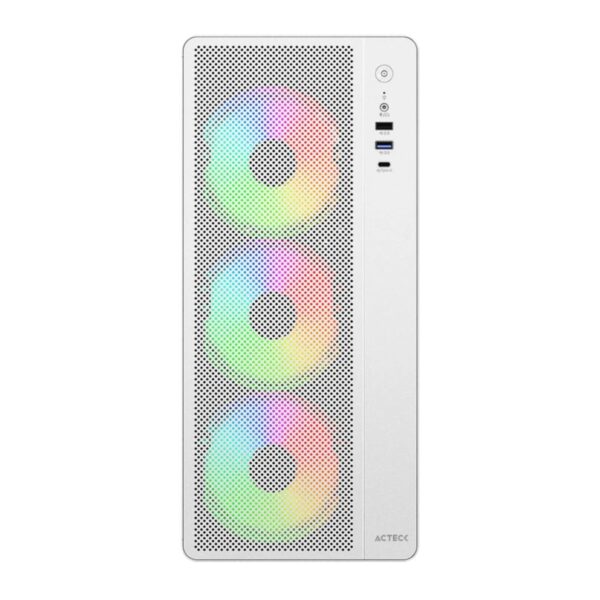 GABINETE ACTECK (AC-941716) ESSEN PRO XGM767, ATX, 1*USB 3.1, 1 USB 3.0, PANEL CRISTAL, BLANCO - Imagen 3