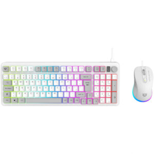 KIT TECLADO Y MOUSE ALAMBRICO BALAM RUSH (BR-940450) SQUAD CONQUEST KG515,7200 DPI,97 TECLAS,85%,BLANCO