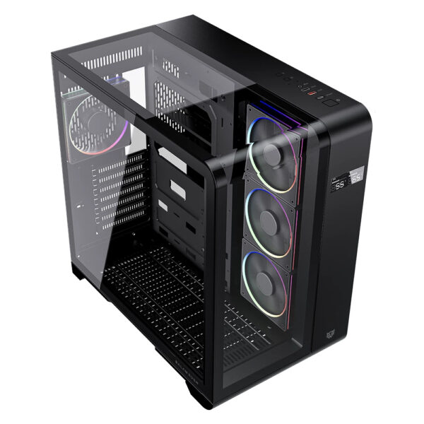 GABINETE BALAM RUSH (BR-941594) TANK EXPERT CURVE 7400,ATX,1*USB-C,CRISTAL TEMP,1 FAN,DISPLAY,NEGRO - Imagen 2