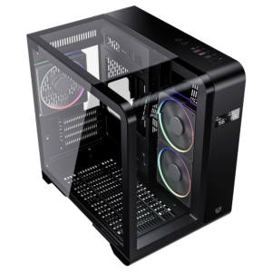 GABINETE BALAM RUSH (BR-941617) TANK EXPERT CURVE 6400,MICRO ATX,CRISTAL TEMP,1 FAN,DISPLAY,NEGRO
