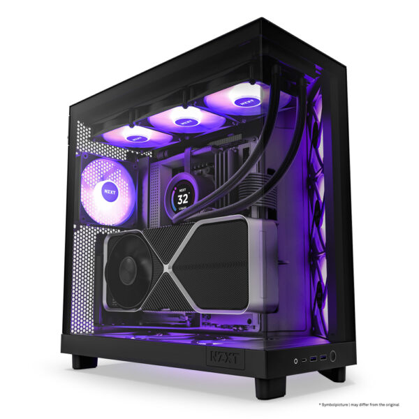 GAB NZXT H6 FLOW RGB BLACK ATX  CRISTAL TEMP - Imagen 10