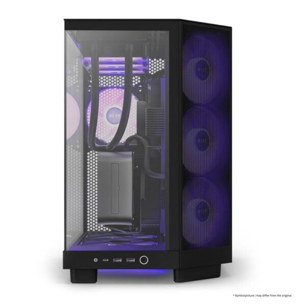 GAB NZXT H6 FLOW RGB BLACK ATX  CRISTAL TEMP - Imagen 11