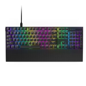 TECLADO NZXT (KB-001NB-US) FUNCTION 2 , INGLES, RGB, SWITCH GATERON RED, REPOSA MUÑECAS, NEGRO