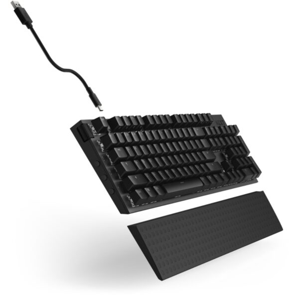 TECLADO NZXT (KB-001NB-US) FUNCTION 2 , INGLES, RGB, SWITCH GATERON RED, REPOSA MUÑECAS, NEGRO - Imagen 4