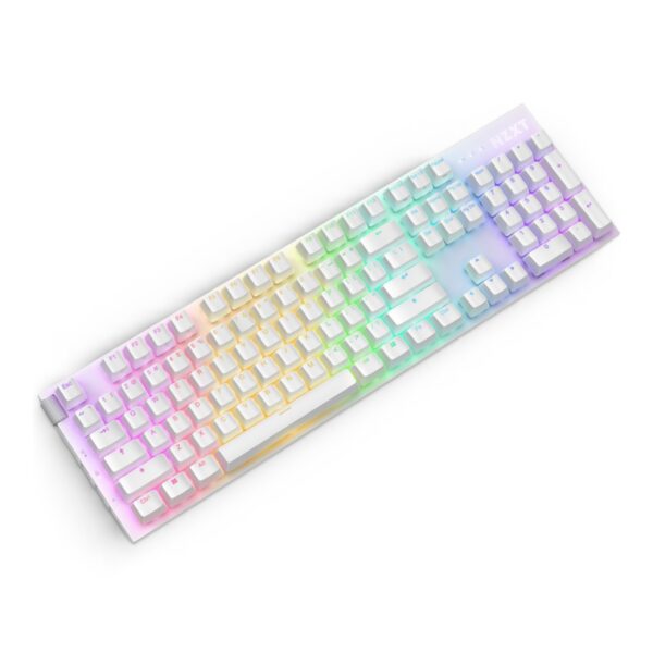 TECLADO NZXT (KB-001NW-US) FUNCTION 2 , INGLES, RGB, SWITCH GATERON RED, REPOSA MUÑECAS, BLANCO - Imagen 2