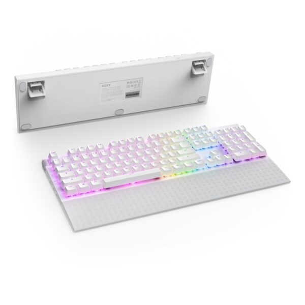 TECLADO NZXT (KB-001NW-US) FUNCTION 2 , INGLES, RGB, SWITCH GATERON RED, REPOSA MUÑECAS, BLANCO - Imagen 3