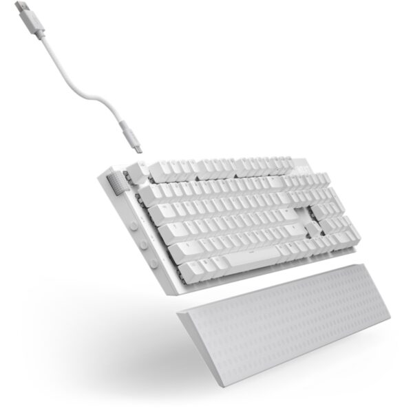 TECLADO NZXT (KB-001NW-US) FUNCTION 2 , INGLES, RGB, SWITCH GATERON RED, REPOSA MUÑECAS, BLANCO - Imagen 4