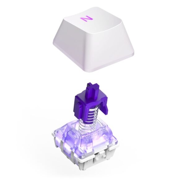 TECLADO NZXT (KB-001NW-US) FUNCTION 2 , INGLES, RGB, SWITCH GATERON RED, REPOSA MUÑECAS, BLANCO - Imagen 5