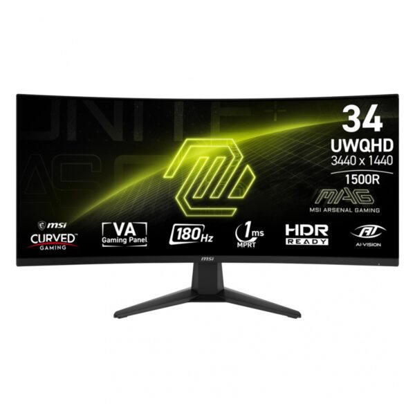 MONITOR OLED MSI 34" (MAG 346CQ) 3440X1440,CURVO,180HZ,VA,1*DP, 2*HDMI,1, DISPLAY HDR