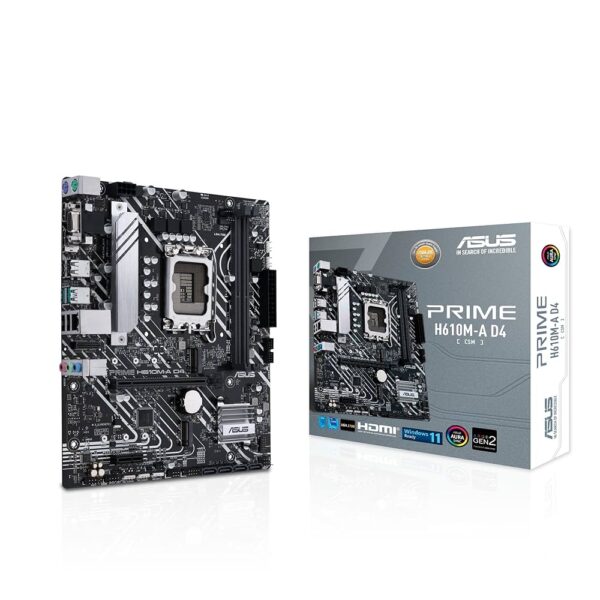 MOTHERBOARD ASUS (PRIME H610M-A-CSM) SOCKET 1700 12A,2*DDR5,HDMI,VGA,PCIE-4.0,MICRO ATX