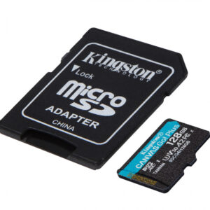 MEMORIA MICROSD SDXC KINGSTON 128GB (SDCG4/128GB) CANVAS GO PLUS GEN4, UHS-I, 3U, V3, A2 CLASE10, C/ADAPTADOR