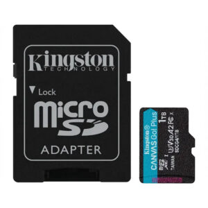MEMORIA MICROSD SDXC KINGSTON 1TB (SDCG4/1TB) CANVAS GO PLUS GEN4, UHS-I, 3U, V3, A2 CLASE10, C/ADAPTADOR