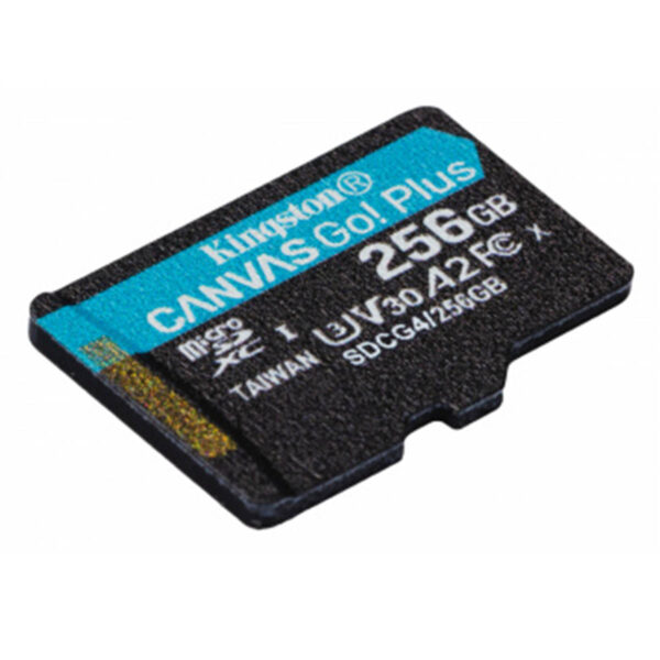 MEMORIA MICROSD SDXC KINGSTON 256GB (SDCG4/256GB) CANVAS GO PLUS GEN4, UHS-I, 3U, V3, A2 CLASE10, C/ADAPTADOR - Imagen 2