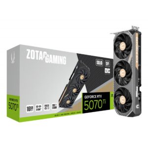 TARJETA DE VIDEO ZOTAC (ZT-B50710J3-10P) RTX 5070TI SOLID SFF OC 16GB GDDR7,2482 MHZ,HDMI,PCIE 5,3*FAN