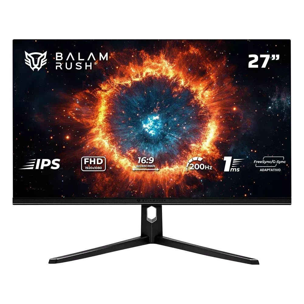 MONITOR 27" BALAM RUSH (BR-942973) HYPER NOVA MHN27Y, 1920*1080, 200HZ,1MS, HDMI, DP, AUDIO, RGB, NEGRO