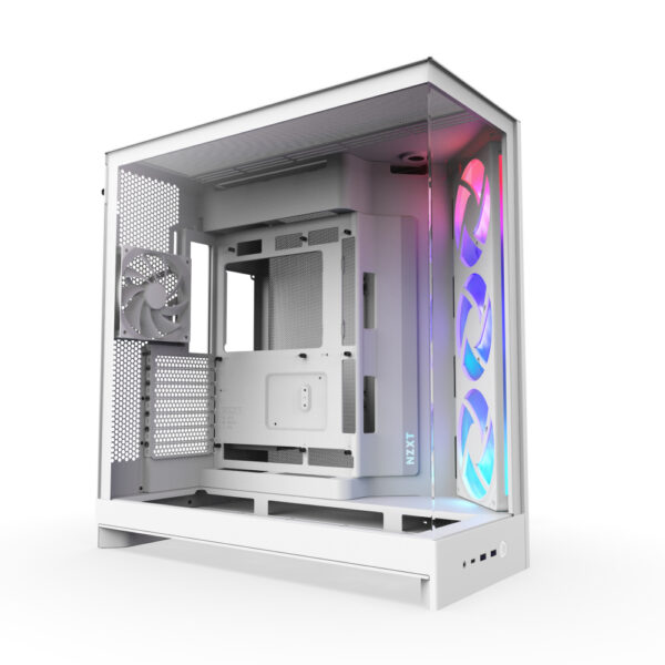 GAB NZXT H9 FLOW RGB WHITE, ATX2.5X6,3.5X2, 2USB 3.2 TIPO A, USB3.2 TIPO C