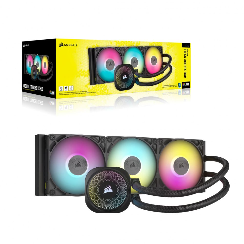 VENTILADOR P/CPU CORSAIR (CW-9061018-WW) ICUE LINK TITAN RX RGB,360MM,ENFRIAMIENTO LIQUIDO,NEGRO - Imagen 6