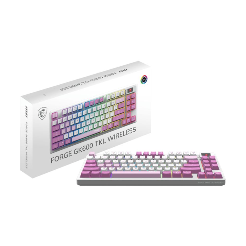 TECLADO INALAMBRICO MSI FORGE GK600 TKL W VIOLET US - Imagen 5