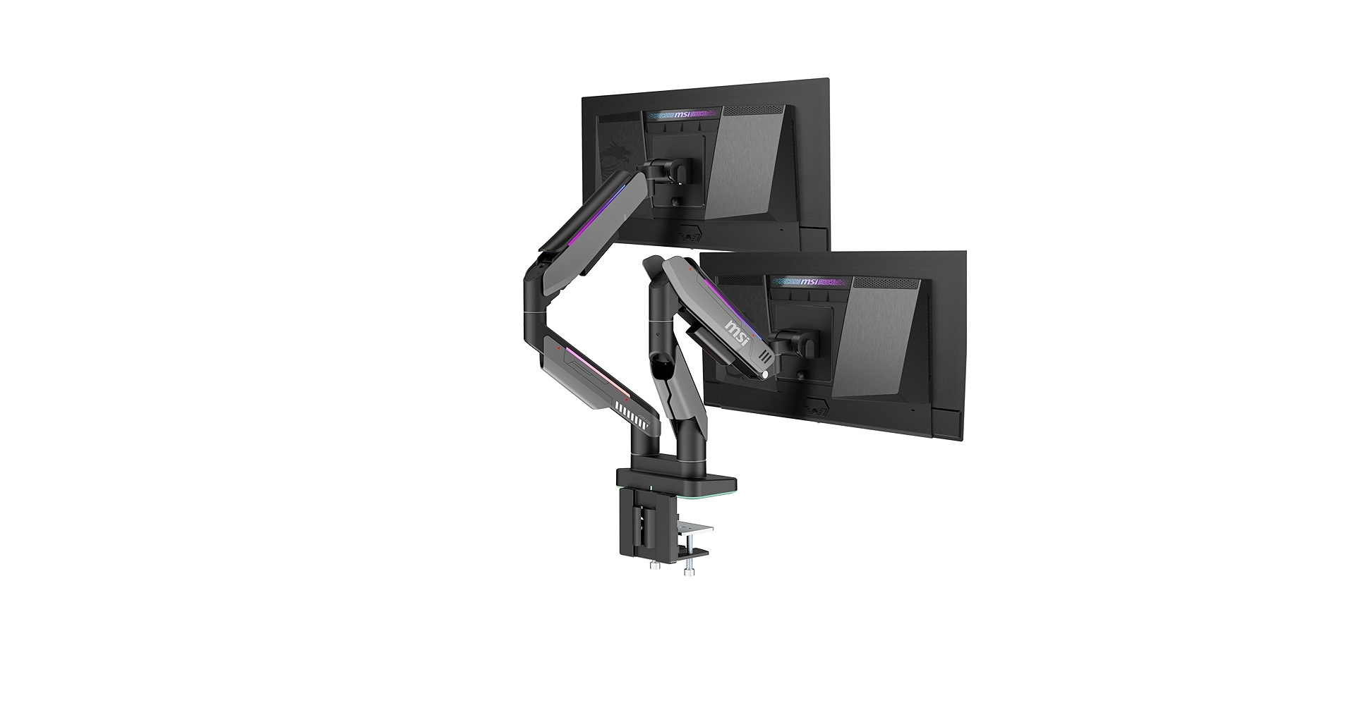 ACCESORIO MSI BRAZO PARA MONITOR 17"-35" DOBLE NEGRO MATE/ GRIS - Imagen 2