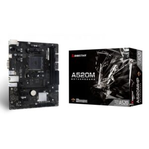 MOTHERBOARD BIOSTAR (A520MHP) SOCKET AM4,MICRO ATX,2*DDR4,PS2,VGA,HDMI,RJ45,DP,AUDIO 6CH