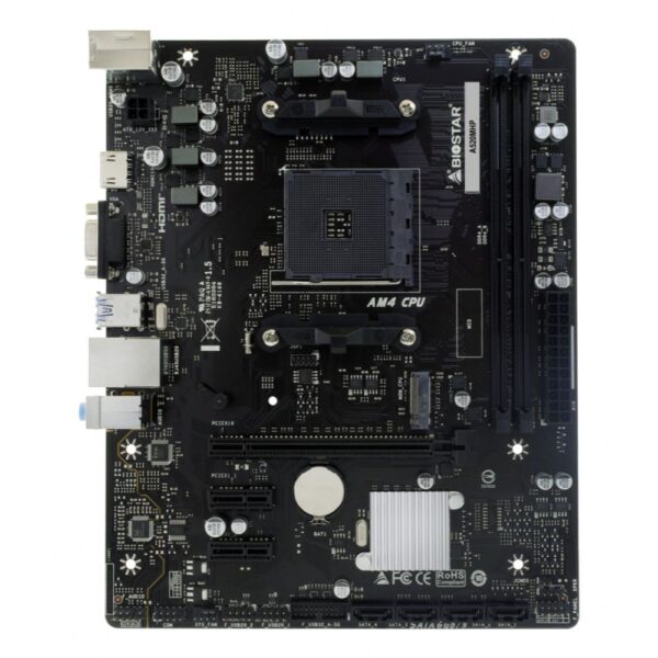 MOTHERBOARD BIOSTAR (A520MHP) SOCKET AM4,MICRO ATX,2*DDR4,PS2,VGA,HDMI,RJ45,DP,AUDIO 6CH - Imagen 2