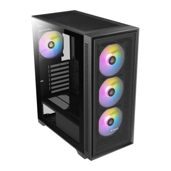 GABINETE ANTEC (AX81 ELITE) MEDIA TORRE ATX,CRISTAL,S/FUENTE,4*FAN,3*USB,NEGRO