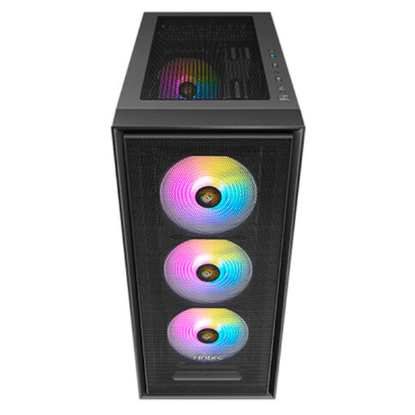 GABINETE ANTEC (AX81 ELITE) MEDIA TORRE ATX,CRISTAL,S/FUENTE,4*FAN,3*USB,NEGRO - Imagen 3