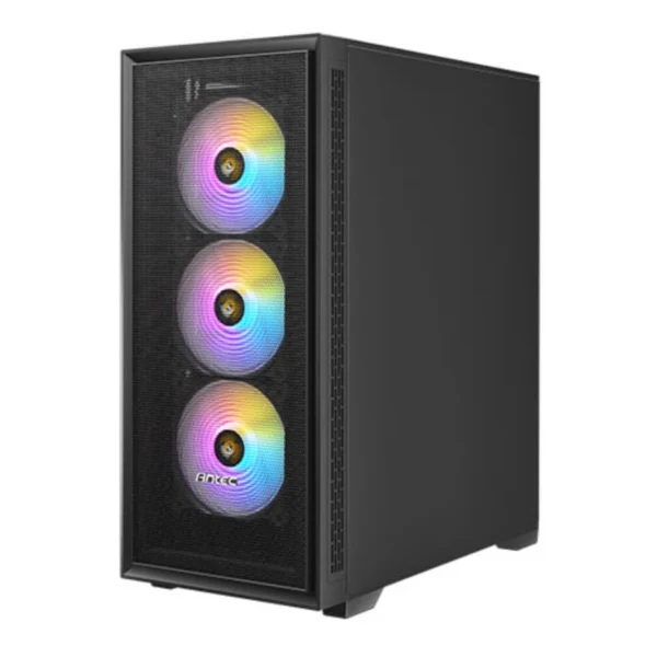 GABINETE ANTEC (AX81 ELITE) MEDIA TORRE ATX,CRISTAL,S/FUENTE,4*FAN,3*USB,NEGRO - Imagen 2