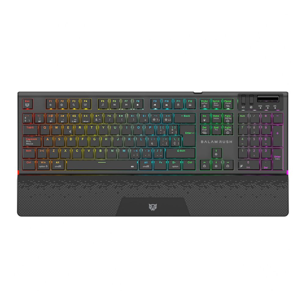 TECLADO MECANICO BALAM RUSH (BR-940382) DOMINATE EXPERT GK979L, SWITCH RED, 105 TECLAS, RGB, NEGRO