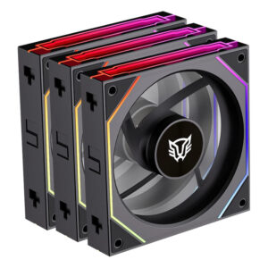 VENTILADORES P/GABINETE BALAM RUSH (BR-942102) EOLOX LINK-R EXL95R,RGB,120 MM,3 FAN,INVERSO, NEGRO