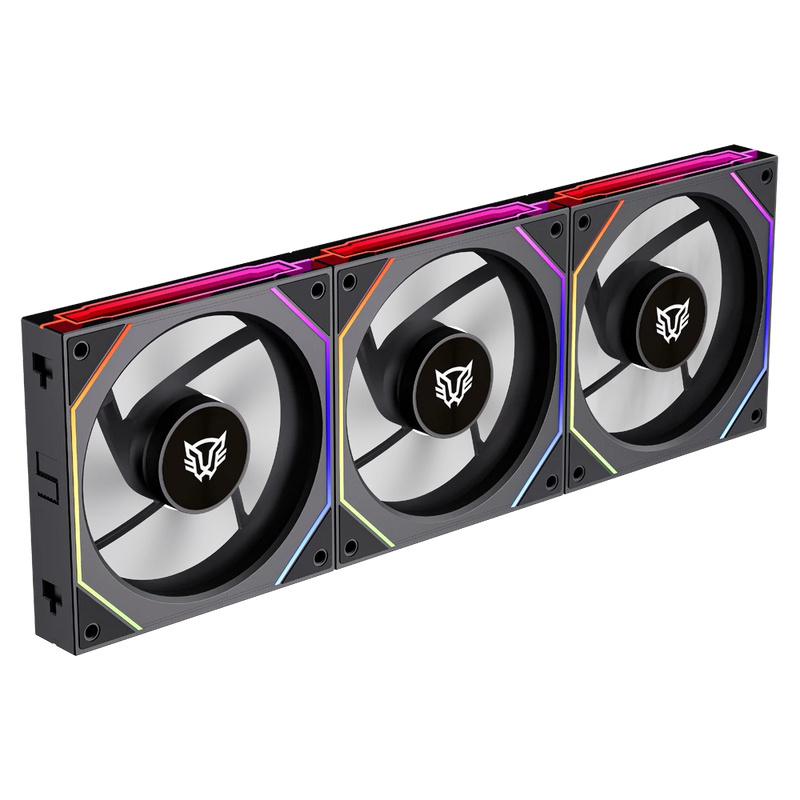 VENTILADORES P/GABINETE BALAM RUSH (BR-942102) EOLOX LINK-R EXL95R,RGB,120 MM,3 FAN,INVERSO, NEGRO - Imagen 2