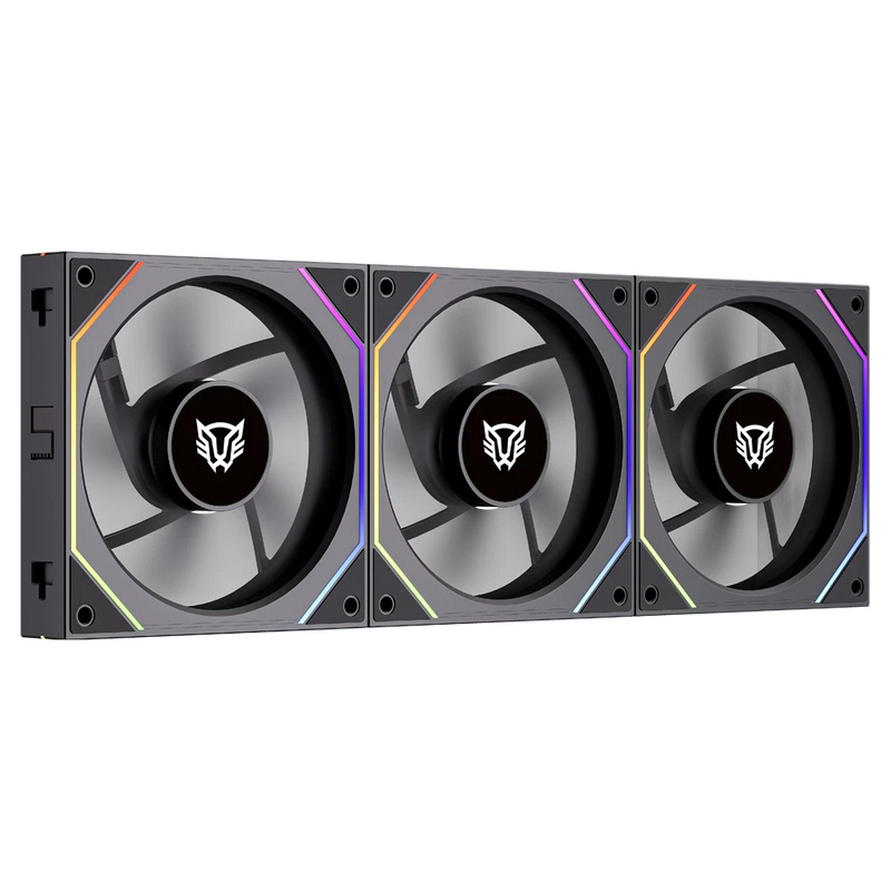 VENTILADORES P/GABINETE BALAM RUSH (BR-942102) EOLOX LINK-R EXL95R,RGB,120 MM,3 FAN,INVERSO, NEGRO - Imagen 3