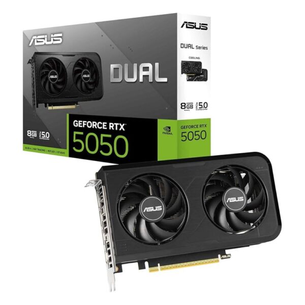 TARJETA DE VIDEO ASUS (DUAL-RTX5050-O8G) 8GB GDDR6, 128BIT, PCI-E 5.0, HDMI, 3*DP, DUAL FAN